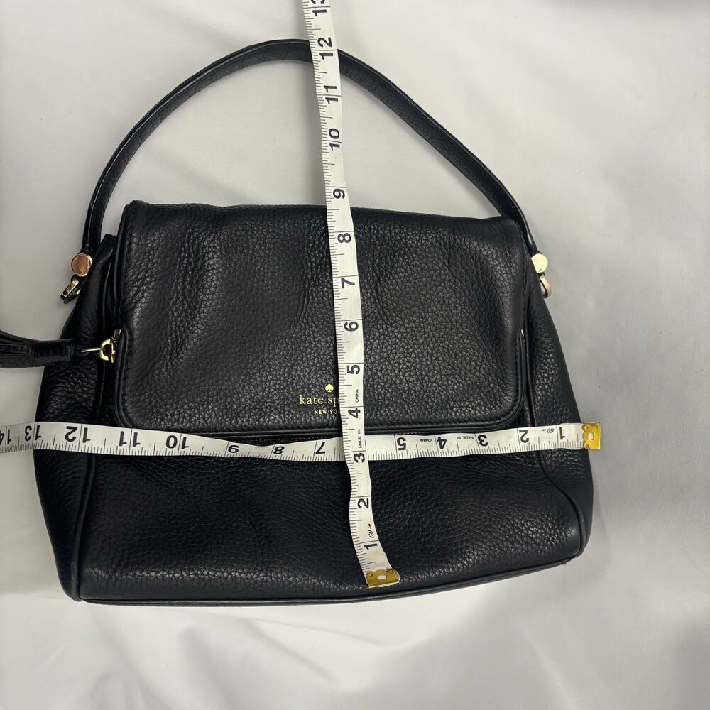 Kate Spade Chester Street Miri Satchel Bag Black Pebbled Leather Shoulder Purse - Picture 13 of 14
